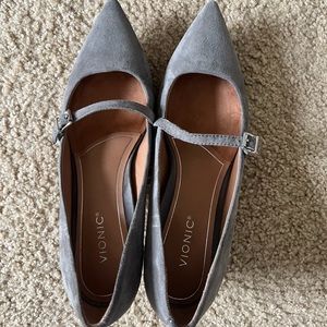 Gray Vionic shoes.